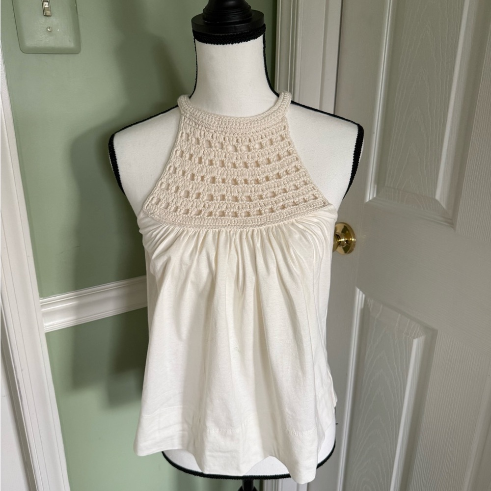 Evereve Cream Smocked Tank Top